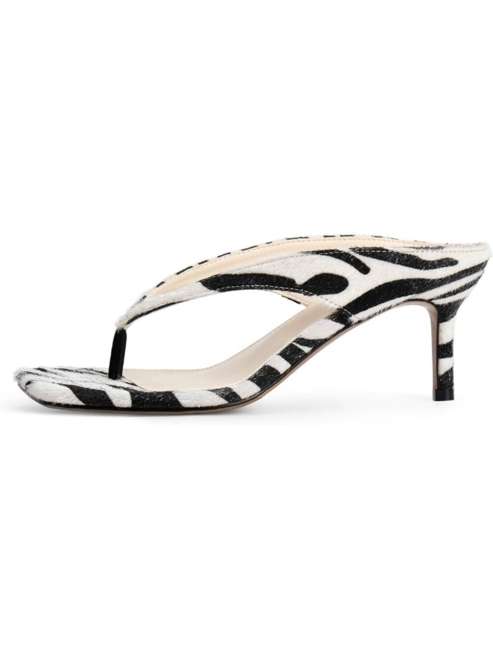 Stylish Thong Kitten Heels - Square Toe Low Heel Slip-On Sandals for Parties